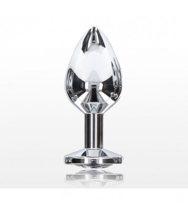 TOYJOY PLUG ANAL CON JOYA MEDIANO PLATEADO