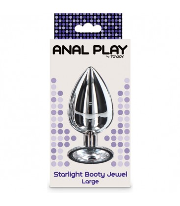 TOYJOY PLUG ANAL CON JOYA GRANDE PLATEADO