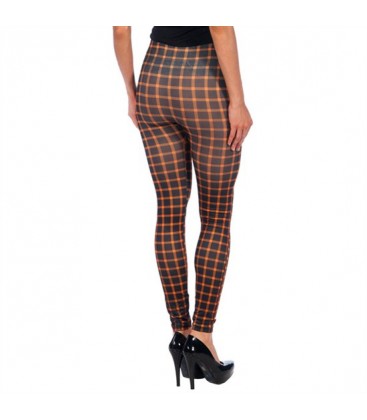 intimax black legging with orange stripes