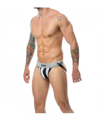 MOB STRIPE CLASSIC JOCK TANGA BLANCO