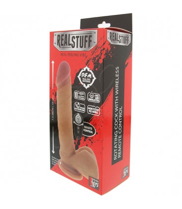 REALSTUFF PENE REALiSTICO 22CM CON REMOTO Y ROTACIoN
