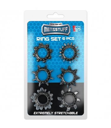 MENZSTUFF 6PC STRETCHEABLE RING SET