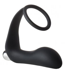FANTASSTIC VIBRATING ANAL PLUG WITH COCKRING BLACK