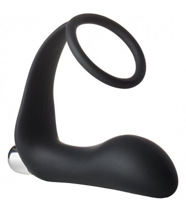 FANTASSTIC VIBRATING ANAL PLUG WITH COCKRING BLACK