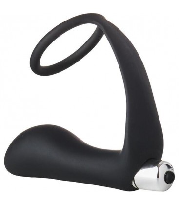 FANTASSTIC VIBRATING ANAL PLUG WITH COCKRING BLACK