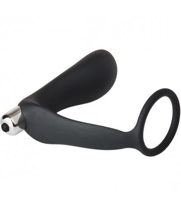 FANTASSTIC VIBRATING ANAL PLUG WITH COCKRING BLACK