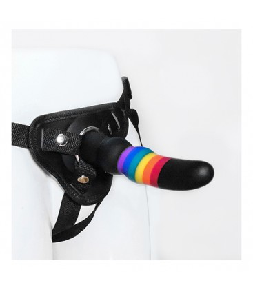 COLOURFUL LOVE STRAP ON SOLID DILDO