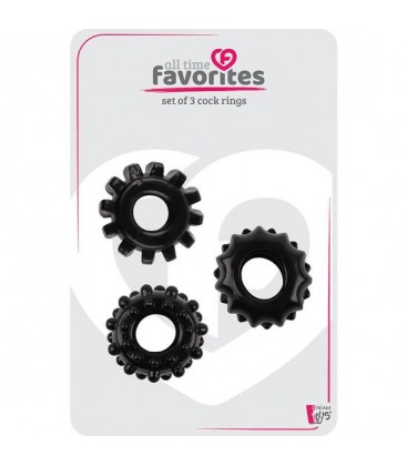 ALL TIME FAVORITES SET OF 3 COCKRINGS BLACK