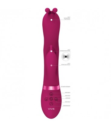 VIVE GADA VIBRADOR CONEJITO TRIPLE ESTIMULACIoN ROSA