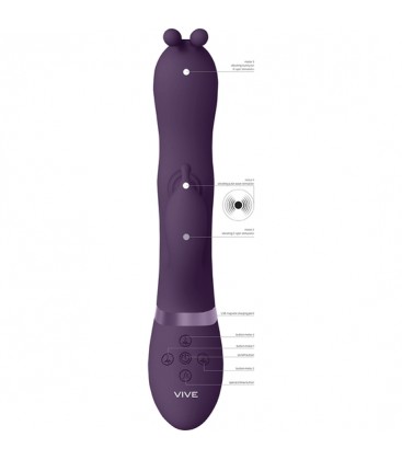 VIVE GADA VIBRADOR CONEJITO TRIPLE ESTIMULACIoN MORADO