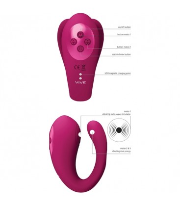 VIVE YOKO VIBRADOR TRIPLE ACCION CON PULSACION ROSA
