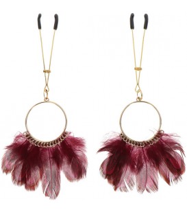 PINZAS CON PLUMAS DORADO