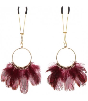 PINZAS CON PLUMAS DORADO