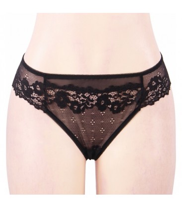 BRAGUITAS DE ENCAJE FLORAL SEXY NEGRO