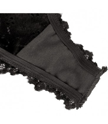 BRAGUITAS DE ENCAJE FLORAL SEXY NEGRO