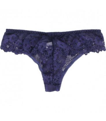 BRAGUITAS DE ENCAJE FLORAL SEXY AZUL OSCURO