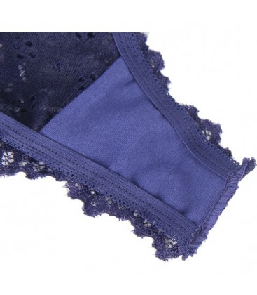 BRAGUITAS DE ENCAJE FLORAL SEXY AZUL OSCURO