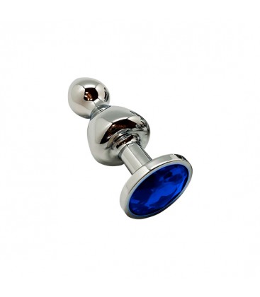 WOOOMY LOLLYPOP PLUG METAL DOUBLE BALL TALLA L COLOR AZUL