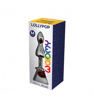 WOOOMY LOLLYPOP PLUG METAL DOUBLE BALL TALLA M COLOR ROJO