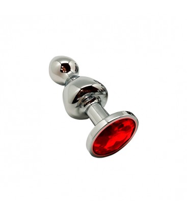 WOOOMY LOLLYPOP PLUG METAL DOUBLE BALL TALLA L COLOR ROJO