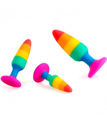 WOOOMY HIPERLOO PLUG RAINBOW DE SILICONA TALLA S