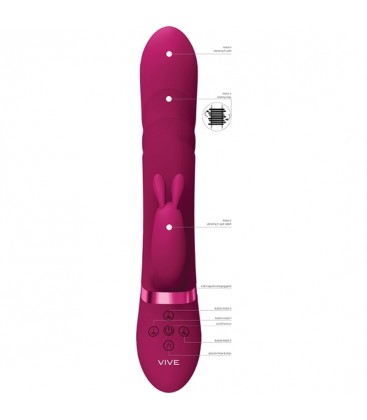 VIVE NARI VIBRADO CONEJITO G SPOT CON ROTACION ROSA