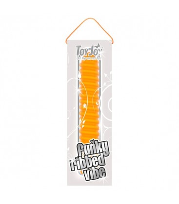 FUNKY VIBRADOR RIBETEADO NARANJA