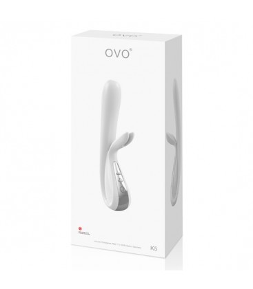 OVO K5 VIBRADOR CONEJITO BLANCO CROMADO