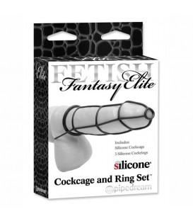 FETISH FANTASY ELITE SENT FUNDA Y ANILLOS PARA EL PENE NEGRO