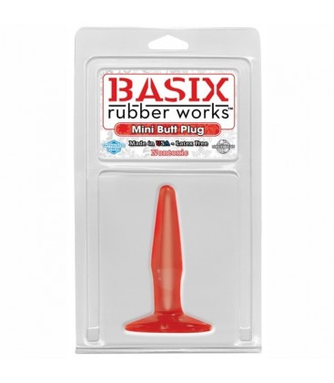 BASIX MINI PLUG ANAL DE GELATINA 9 CM ROJO