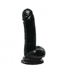 BASIX PENE DE GELATINA SUCCION NEGRO 18 CM