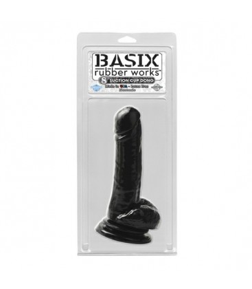 BASIX PENE DE GELATINA SUCCION NEGRO 18 CM