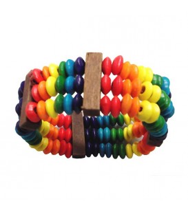 PULSERA CUENTAS DE MADERA ORGULLO LGBT