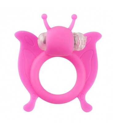 BUTTERFLY ANILLO PENE CON VIBRACION ROSA