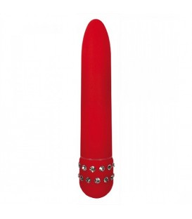 SUPERVE VIBRADOR ROJO CON DIAMANTES