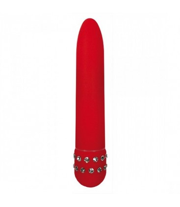 SUPERVE VIBRADOR ROJO CON DIAMANTES