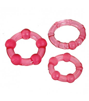 JUEGO TRES ANILLOS PENE ROSA