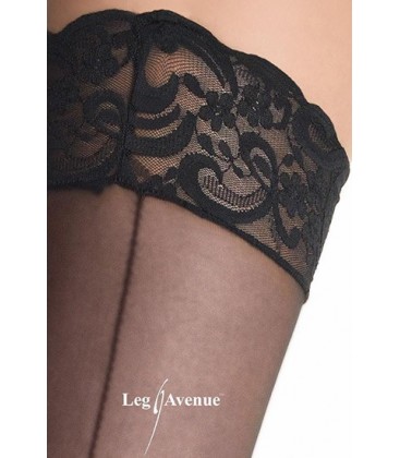 LEG AVENUE MEDIAS CON COSTURA Y ENCAJE EN LA PARTE SUPERIOR PLUS