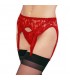 LEG AVENUE LIGUERO DE ENCAJE CON TANGA A JUEGO ROJO