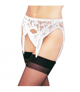 LEG AVENUE LIGUERO DE ENCAJE CON TANGA A JUEGO BLANCO