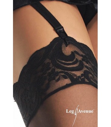 LEG AVENUE MEDIAS NEGRAS CON ENCAJE SUPERIOR