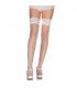 LEG AVENUE MEDIAS DE RED MEDIANA CON ENCAJE SUPERIOR BLANCO