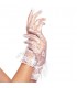 LEG AVENUE GUANTES DE ENCAJE CON VOLANTE BLANCOS