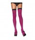 LEG AVENUE MEDIAS OPACAS A RAYAS NEGRO ROSA NEON