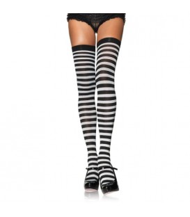 LEG AVENUE MEDIAS OPACAS A RAYAS NEGRO-BLANCO