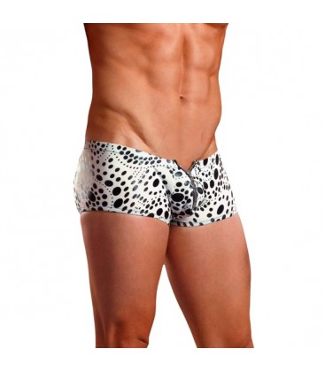 MALE POWER BOXER CREMALLERA NEGRO BLANCO