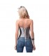 INTIMAX SILVER CORSET PLATEADO CON LENTEJUELAS