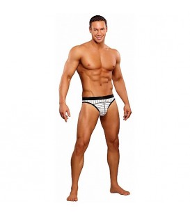 MALE POWER TANGA BLANCO RAYAS NEGRAS