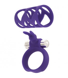 SET TICKLER ANILLO Y FUNDA PARA EL PENE MORADO