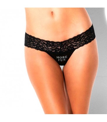 BLOVE TANGA MORE FUN ENCAJE NEGRO
